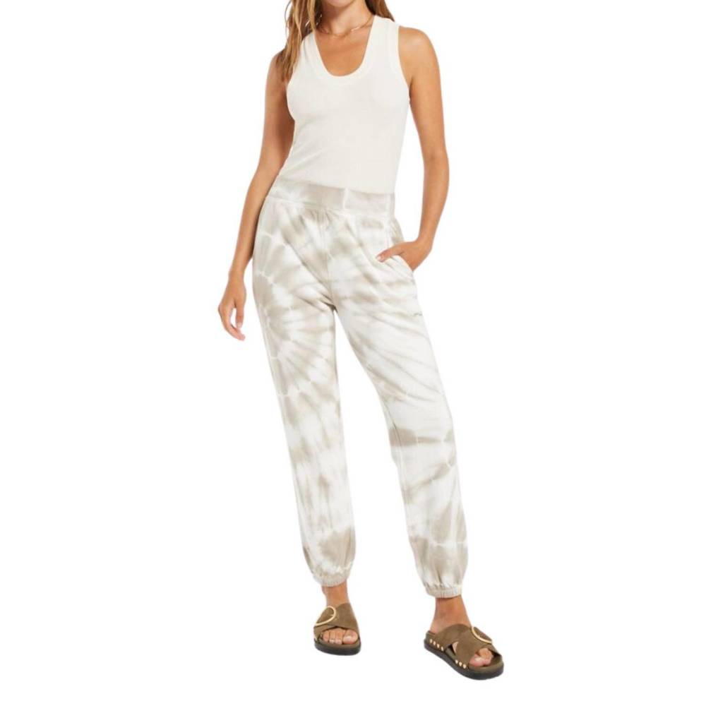 NEW Z SUPPLY emery spiral tie-dye jogger in taupe - Picture 4 of 4